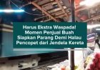 Harus Ekstra Waspada! Momen Penjual Buah Siapkan Parang Demi Halau Pencopet dari Jendela Kereta