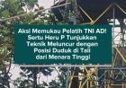 Aksi Memukau Pelatih TNI AD! Sertu Heru P Tunjukkan Teknik Meluncur dengan Posisi Duduk dari Menara Tinggi