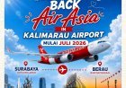 AirAsia Bakal Kembali Membuka Rute Penerbangan dari Bandara Kalimarau Berau