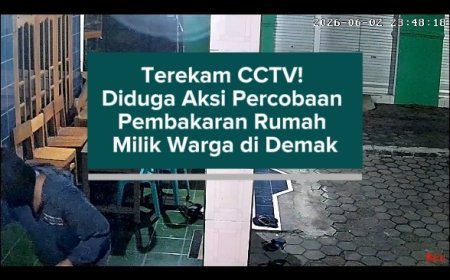 Terekam CCTV! Diduga Aksi Percobaan Pembakaran Rumah Milik Warga di Demak