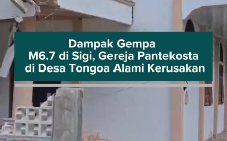Dampak Gempa M6.7 di Sigi, Gereja Pantekosta di Desa Tongoa Alami Kerusakan