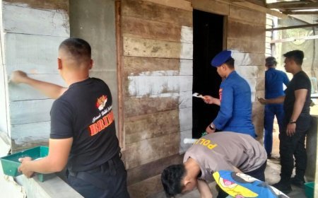 Menyambut HUT Bhayangkara Ke 80 Brimob Berau Lakukan Bedah Rumah Warga