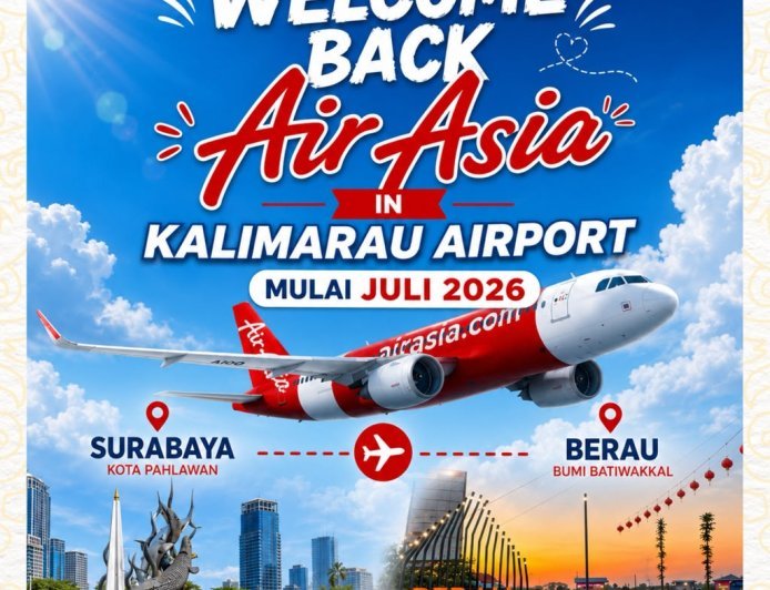 AirAsia Bakal Kembali Membuka Rute Penerbangan dari Bandara Kalimarau Berau