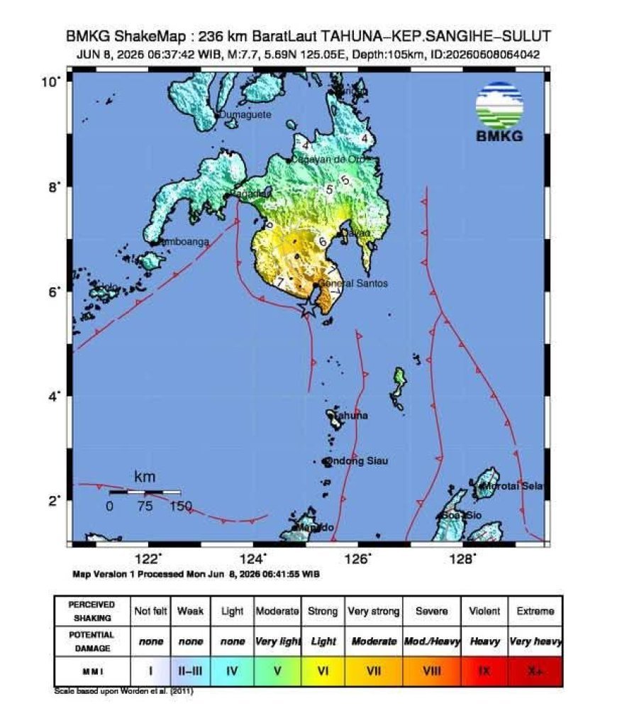 Gempa M7,7 di Filipina: Berau Masuk Status WASPADA Tsunami, Warga Diimbau Jauhi Pantai dan Sungai