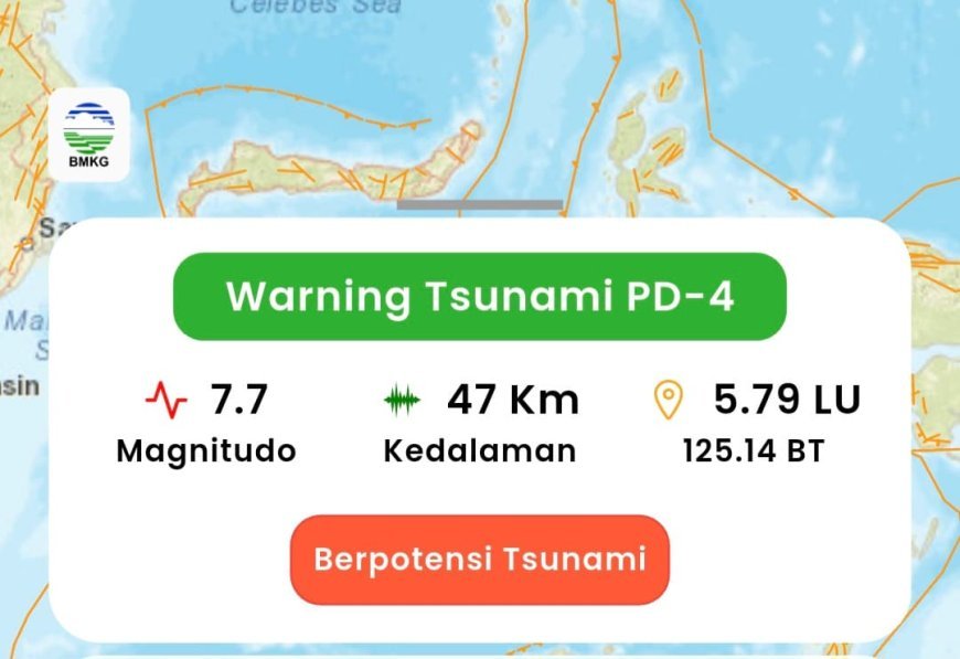 BMKG Resmi Cabut Peringatan Bahaya Tsunami Imbas Gempa Filipina