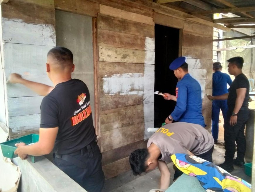 Menyambut HUT Bhayangkara Ke 80 Brimob Berau Lakukan Bedah Rumah Warga