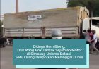 Diduga rem blong, truk wing box tabrak sejumlah pemotor di simpang Unisma Bekasi. Satu orang dilaporkan meninggal dunia