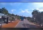 Dashcam Rekam Detik-Detik Truk Terguling, Ibu dan Anak Tewas Tertimpa