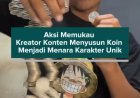 Aksi Memukau Kreator Konten Menyusun Koin Menjadi Menara Karakter Unik