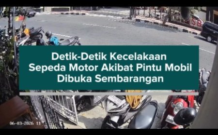 Detik-Detik Kecelakaan Sepeda Motor Akibat Pintu Mobil Dibuka Sembarangan