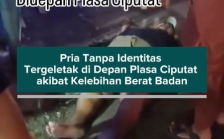 Pria Tanpa Identitas Tergeletak di Depan Plasa Ciputat akibat Kelebihan Berat Badan