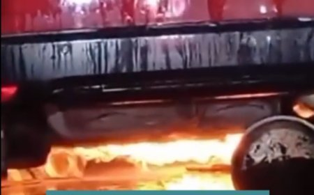 HONDA HR-V TERBAKAR SAAT MELAJU, LIMA PENUMPANG BERHASIL MENYELAMATKAN DIRI