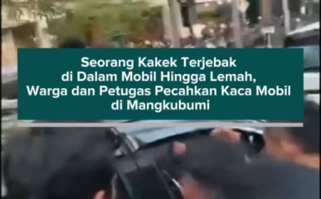 Seorang Kakek Terjebak di Dalam Mobil Hingga Lemah, Warga dan Petugas Pecahkan Kaca Mobil di Mangkubumi