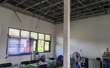 Di Tengah Rawa, Siswa Belajar di Bawah Ancaman Bangunan Rapuh