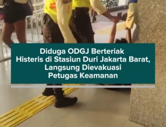 Diduga ODGJ Berteriak Histeris di Stasiun Duri Jakarta Barat, Langsung Dievakuasi Petugas Keamanan