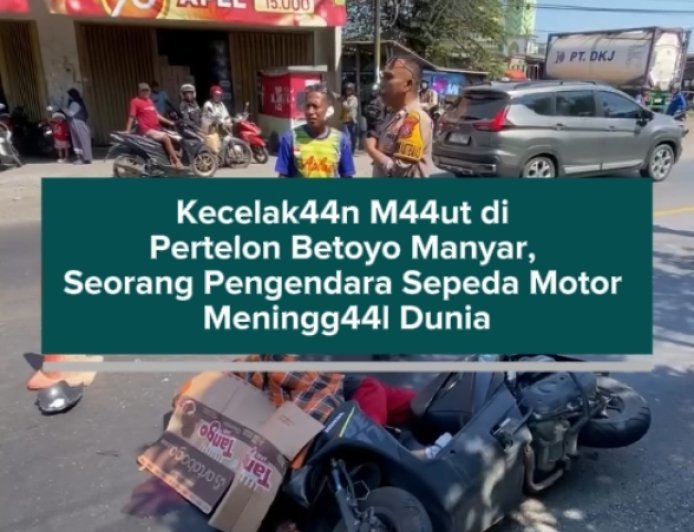 Kecelak44n M44ut di Pertelon Betoyo Manyar, Seorang Pengendara Sepeda Motor Meningg44l Dunia