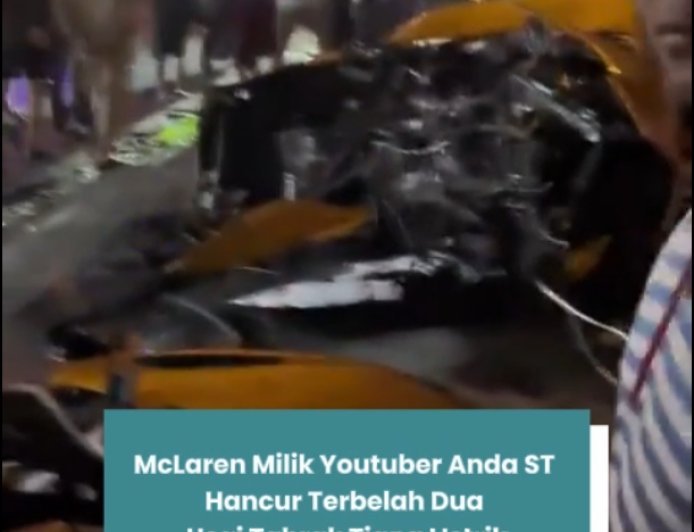 MCLAREN MILIK YOUTUBER ANDRA ST HANCUR TERBELAH DUA USAI TABRAK TIANG LISTRIK