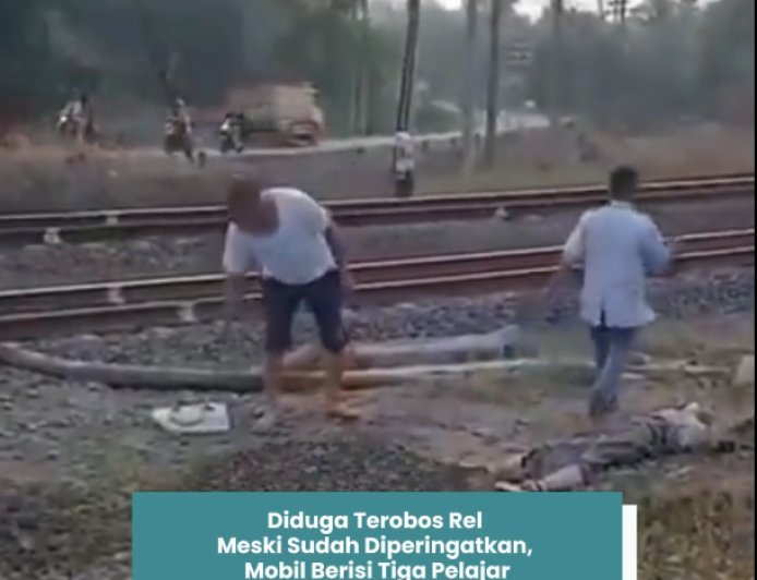 Diduga Terobos Rel Meski Sudah Diperingatkan, Mobil Berisi Tiga Pelajar Ditabrak Kereta Api di Lampung Utara