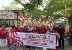 Meriahkan HUT RI, Warga Perumahan Korpri Tanjung Redeb Gelar Jalan Santai Berdresscode Merah Putih