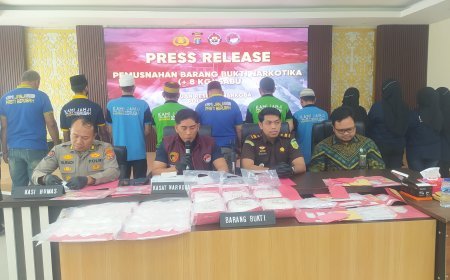 Polres Berau Musnahkan 8 Kilogram Sabu, 16 Tersangka Diringkus