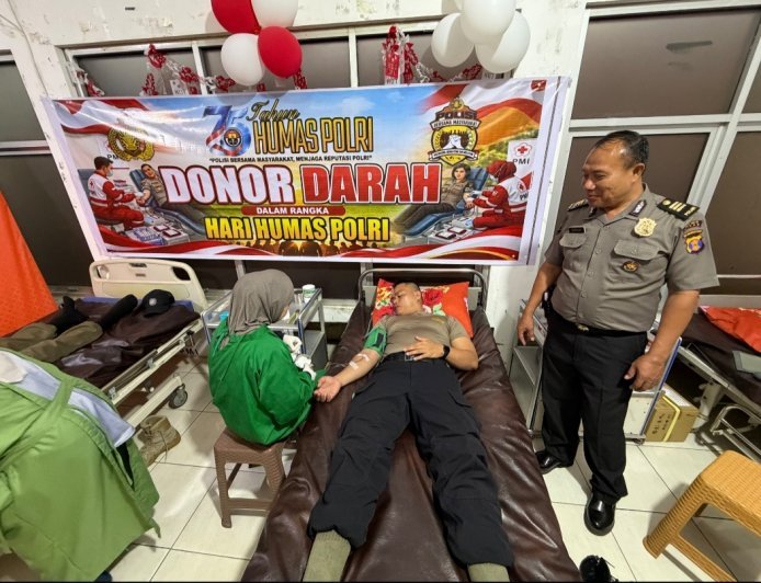 ​Peringati HUT ke-75 Humas Polri, Polres Berau dan Lintas Instansi Gelar Aksi Donor Darah