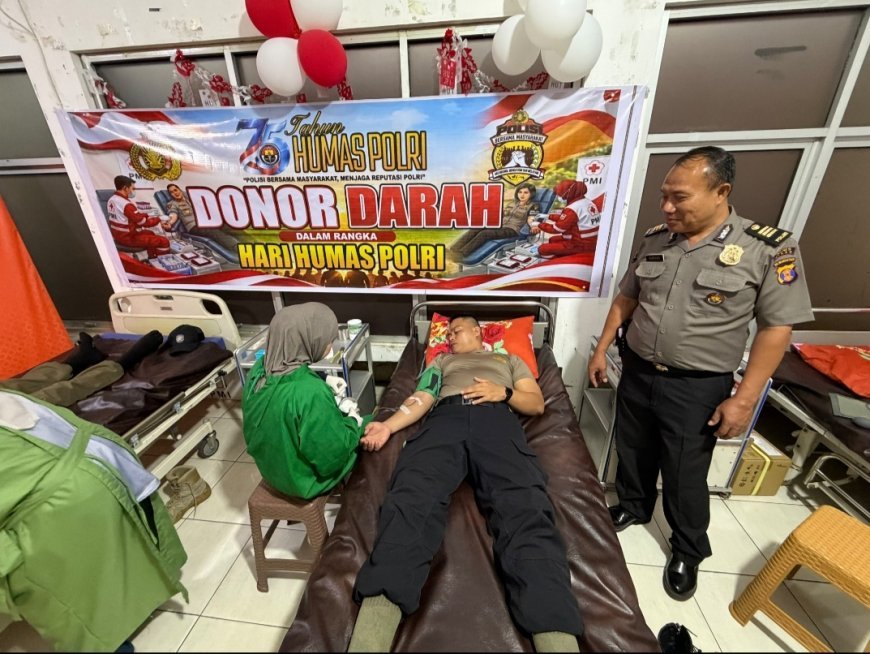 ​Peringati HUT ke-75 Humas Polri, Polres Berau dan Lintas Instansi Gelar Aksi Donor Darah